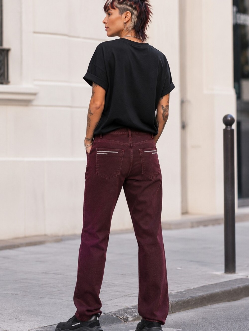 BRAX FEEL GOOD🙂Straight-Leg Jeans — Burgundy Straight Fit Waist 28" Sz S/M